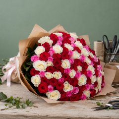 Букет из 101 розы &laquo;Вкус любви&raquo; с доставкой