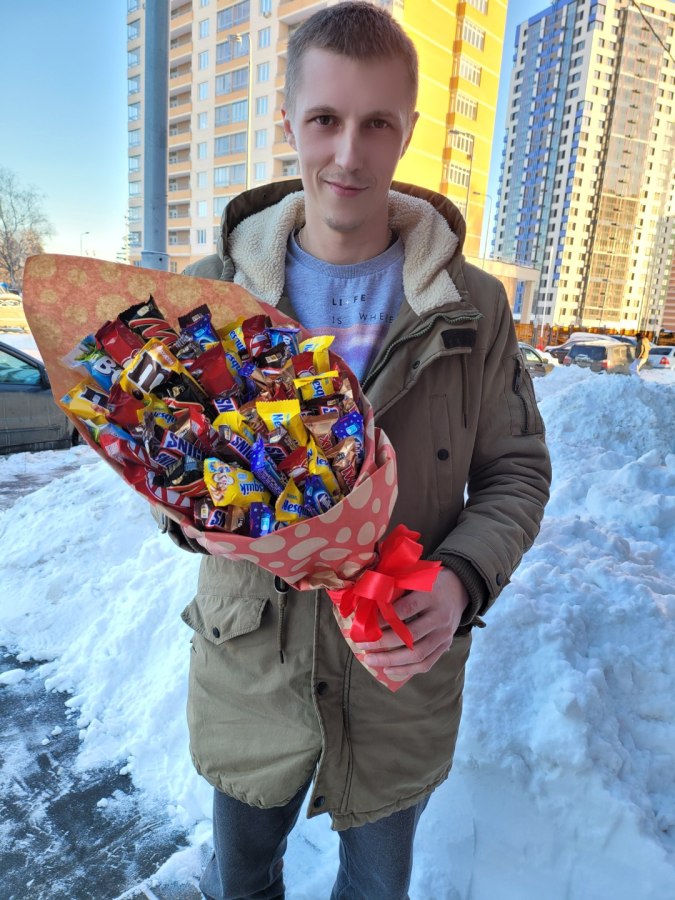 Съедобный букет из шоколадок «Конфетка» — доставка цветов Мытищах